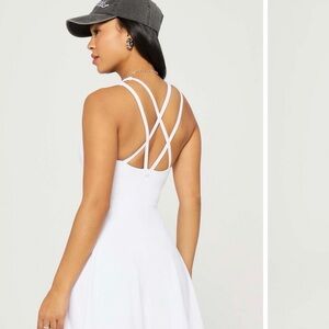 Fabletics White Strappy Mini Dress